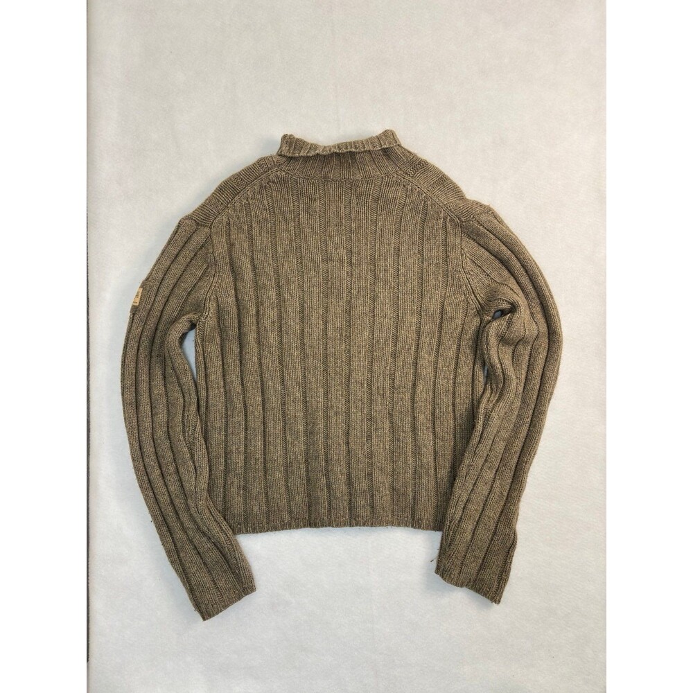 Vintage Abercrombie & Fitch Wool Ribbed Sweater Large Olive Brown Y2K Gorpcore - Picture 2 of 6